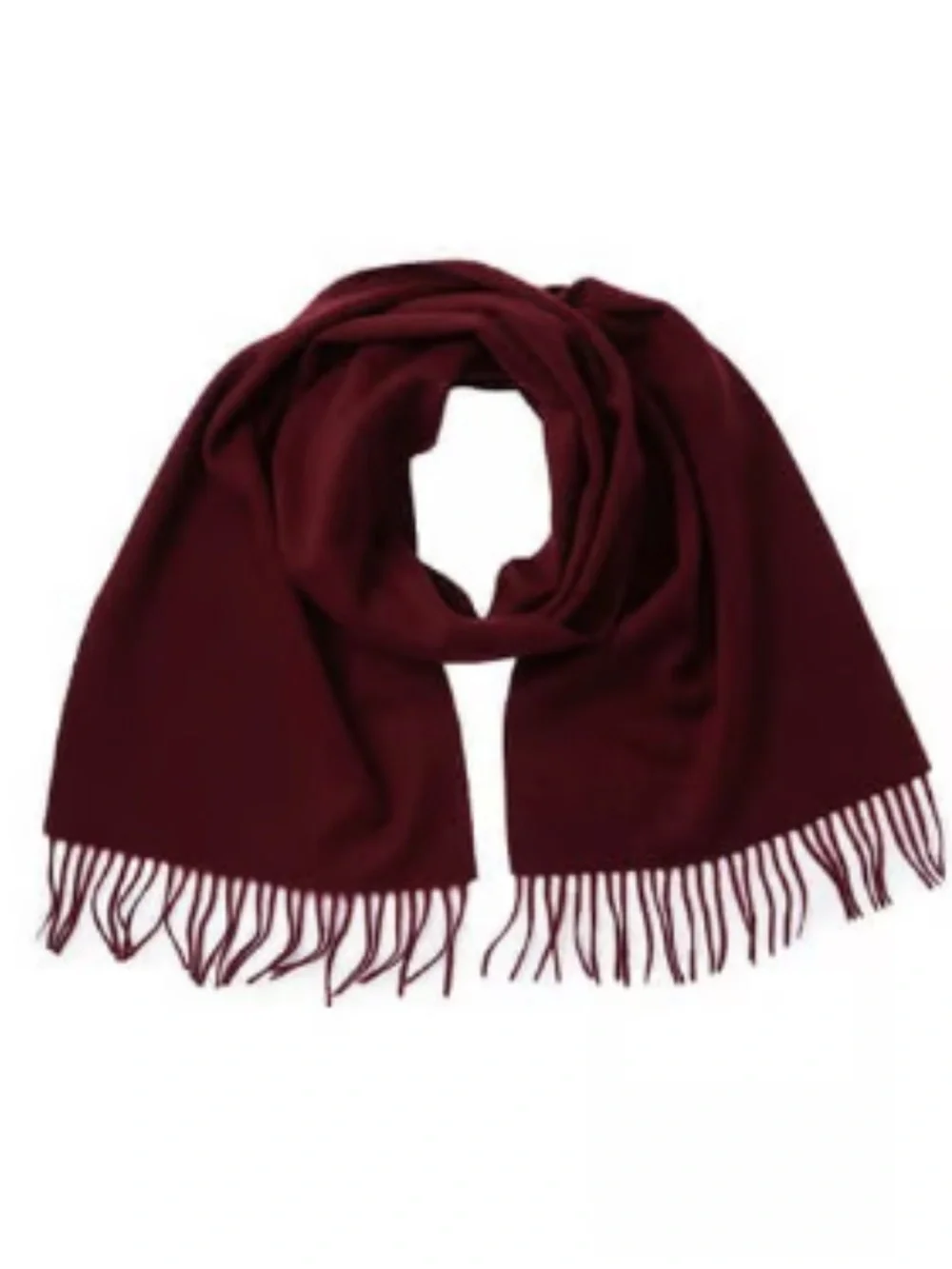 Stewart of Scotland Men’s Bordeaux Maroon Scarf Acrylic & Fringe Trim